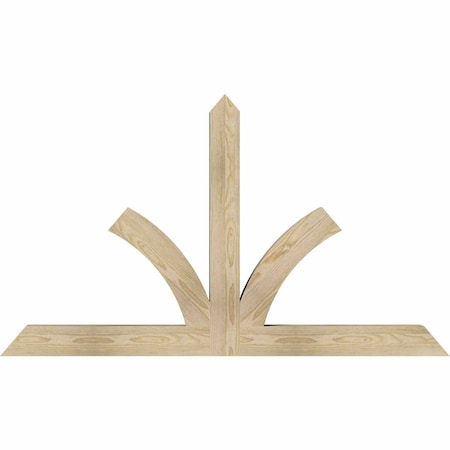 Ekena Millwork Richland Rough Sawn Timber Gable Bracket, Douglas Fir, 60"W x 35"H x 4"D x 4"F, 14/12 Pitch GBW060X35X0404RIC00RDF